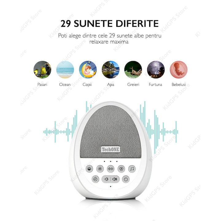 Dispozitiv Sunete Albe Techone® W06 29 Sunete HD