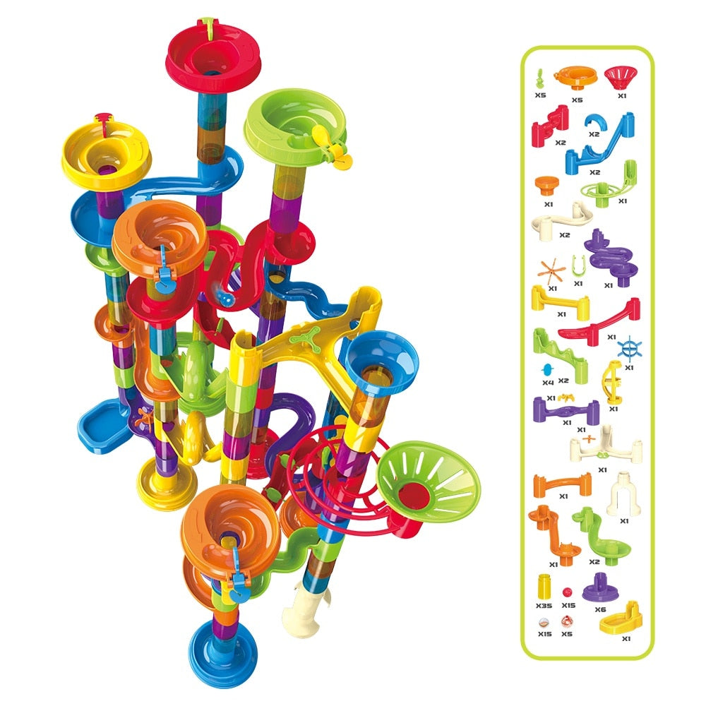 Set de Constructie cu Bile de Sticla Kidprotect® Marble SphereStack, 123 de Piese