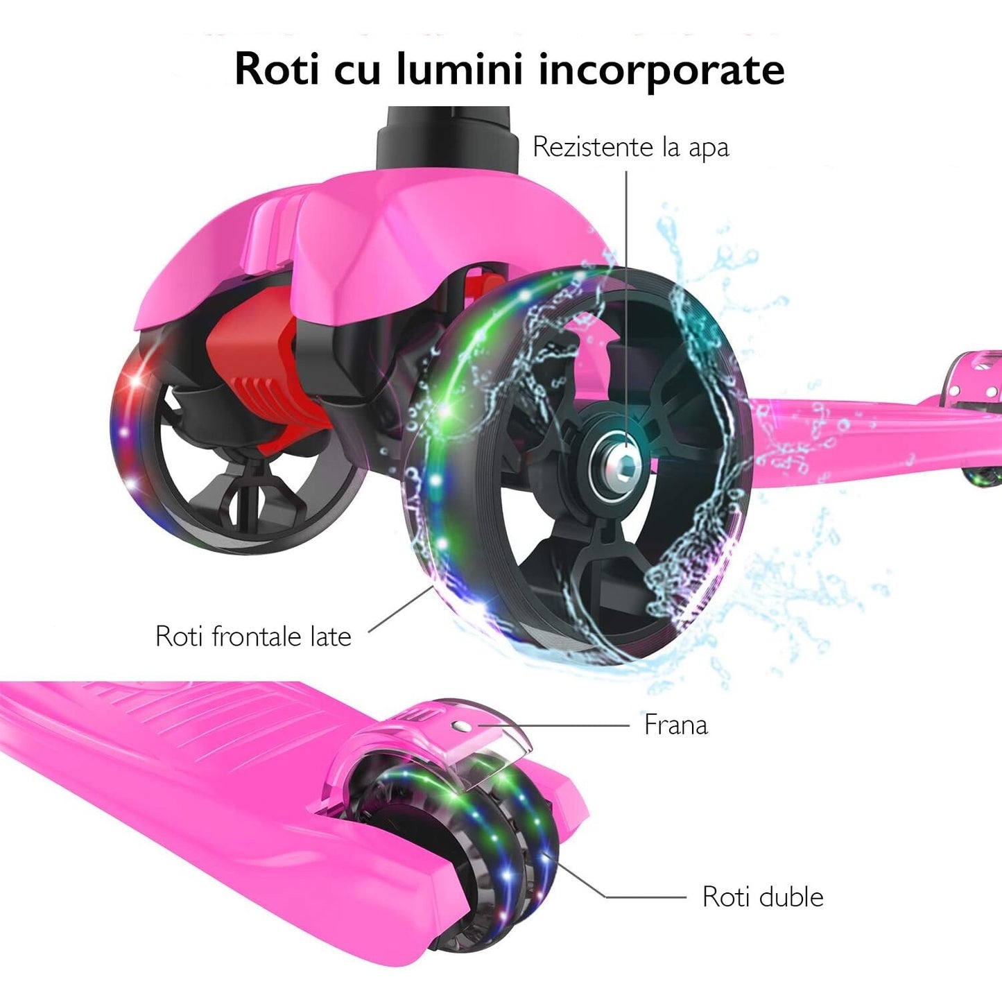 Trotineta Copii KidProtect® KidGlider, Roz