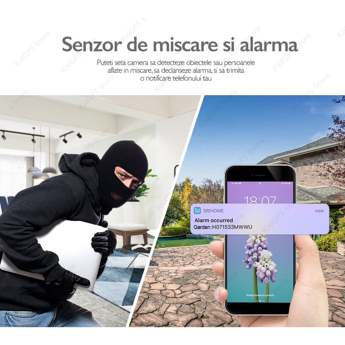 Camera de supraveghere 4MP, WIFI SriHome™ SH037 Pro interior/exterior