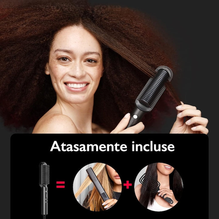 Perie Pentru Indreptat Parul 2 in 1 FadeBlade® Glide & Glow, Negru