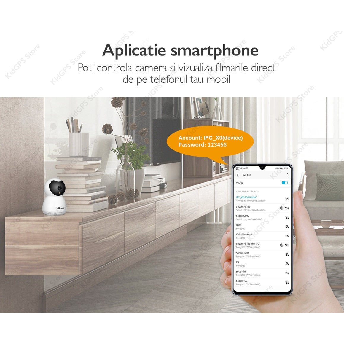 Camera de supraveghere WIFI SriHome® SH036 Plus+