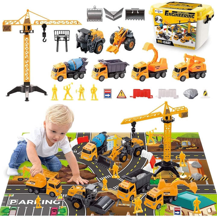Set De Constructie Copii KidProtect® Busy Builders, Galben