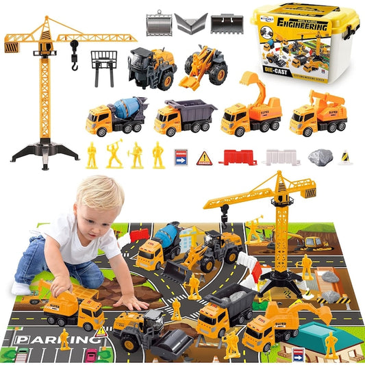 Set De Constructie Copii KidProtect® Busy Builders, Galben