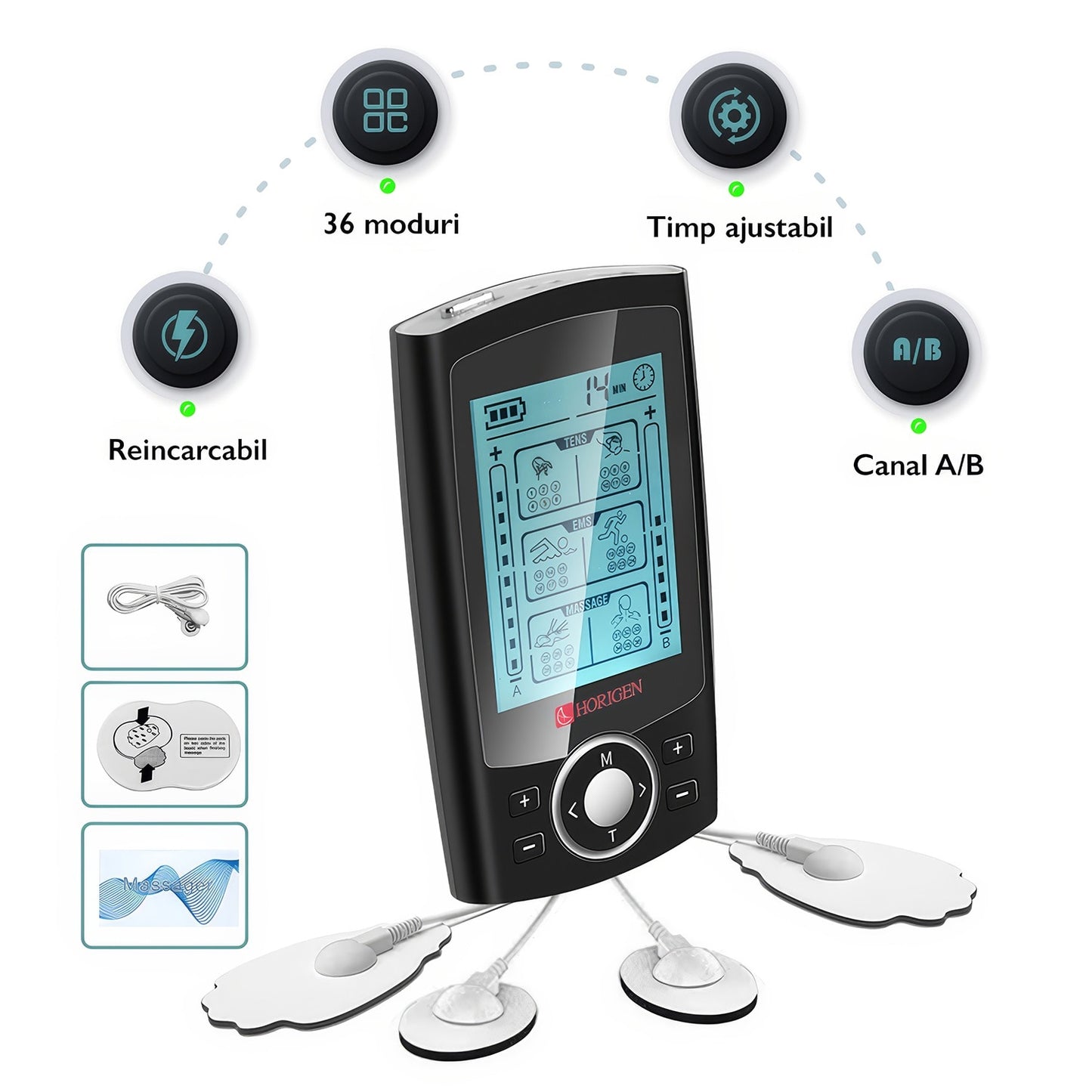 Aparat De Masaj Cu Electrostimulare / Fizioterapie Horigen® VitaFlex EMS