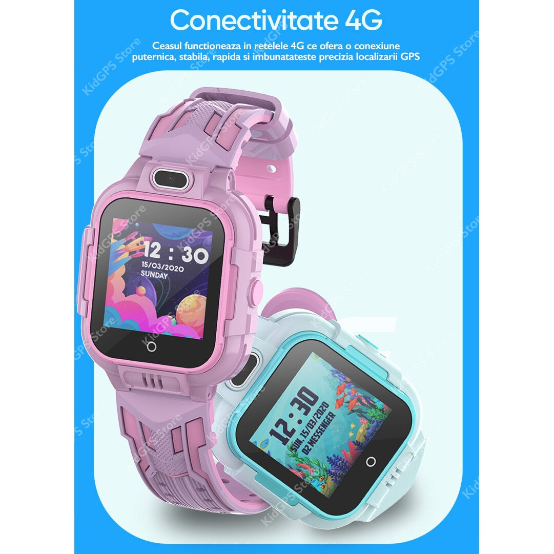 Ceas smartwatch GPS copii Techone™ KT16 4G, Albastru