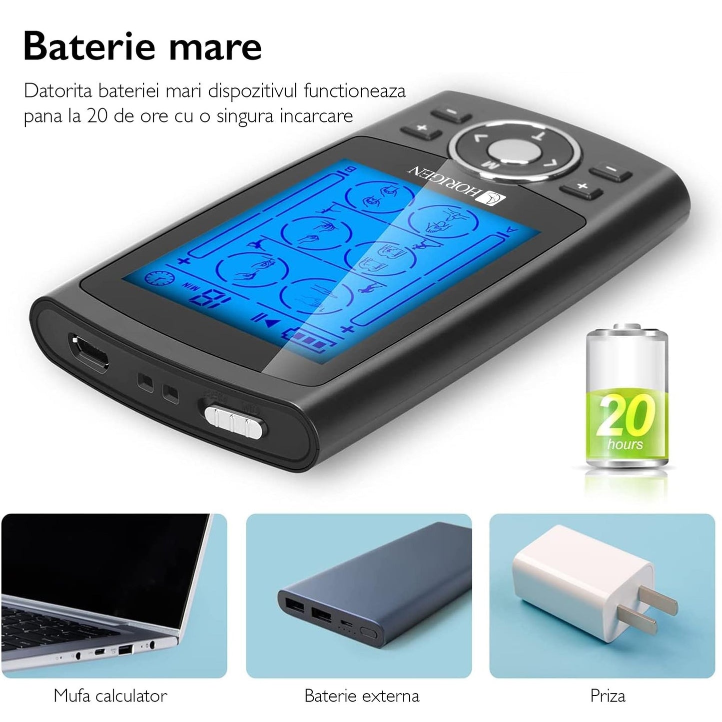Aparat De Masaj Cu Electrostimulare / Fizioterapie Horigen® Relax Pro