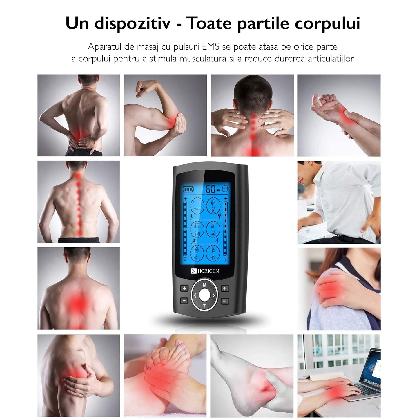 Aparat De Masaj Cu Electrostimulare / Fizioterapie Horigen® Relax Pro