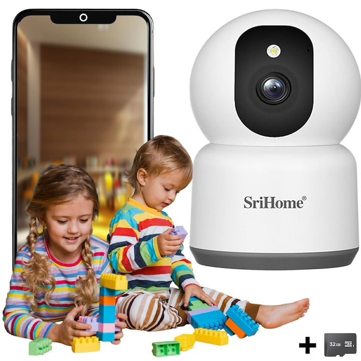 Monitor Video Bebelusi WIFI SriHome® SH038, Alb