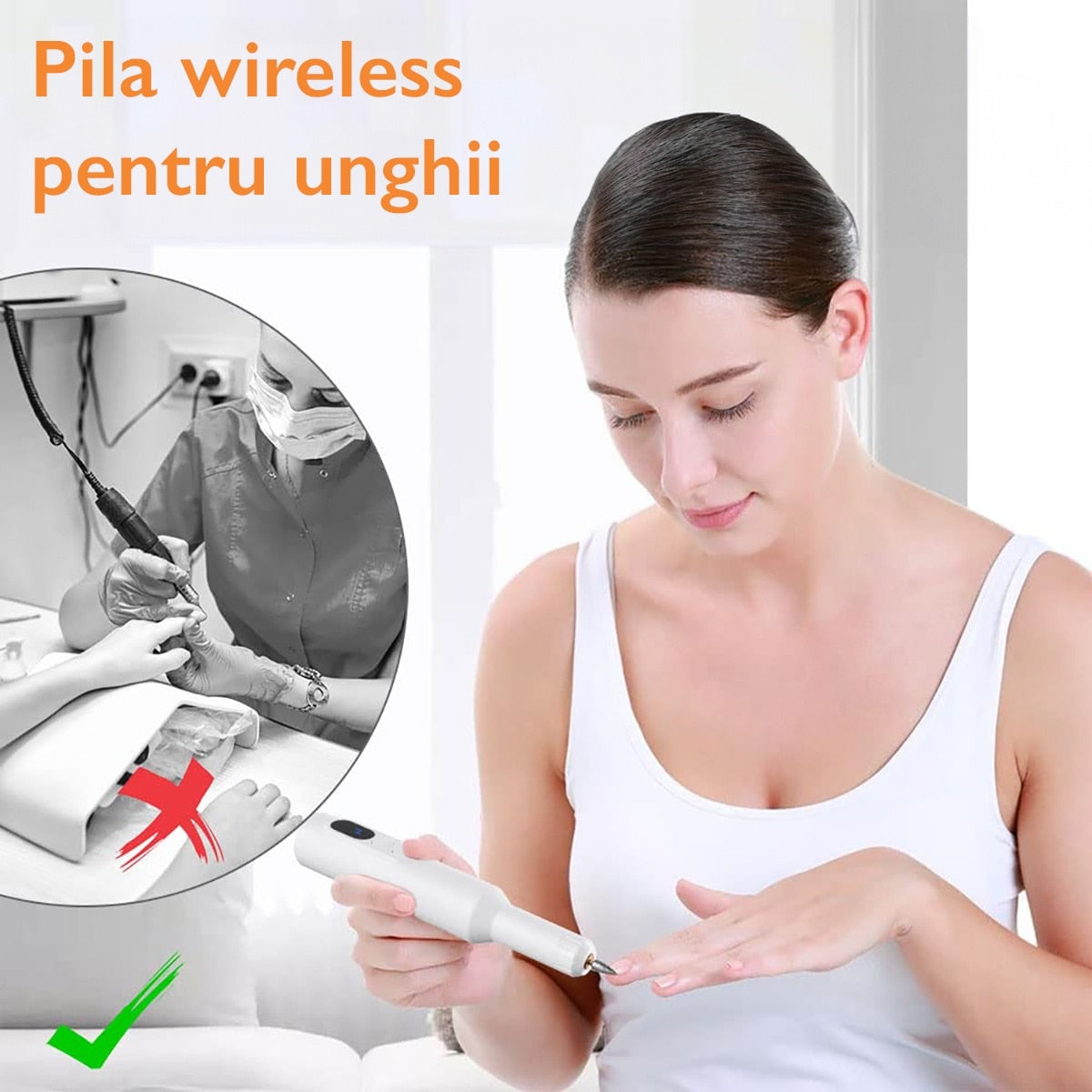 Freza De Unghii Portabila Manichiura - Pedichiura, Horigen® NailCraft Pro