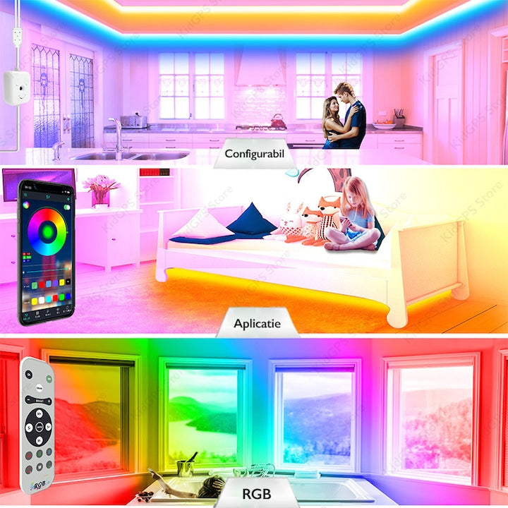 Kit Banda LED Huerler™ Smart RGB 20 metri (2 X 10m)