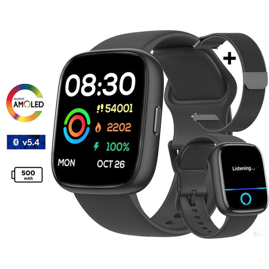 Ceas Smartwatch Barbati TechONE® Aero Track, Negru