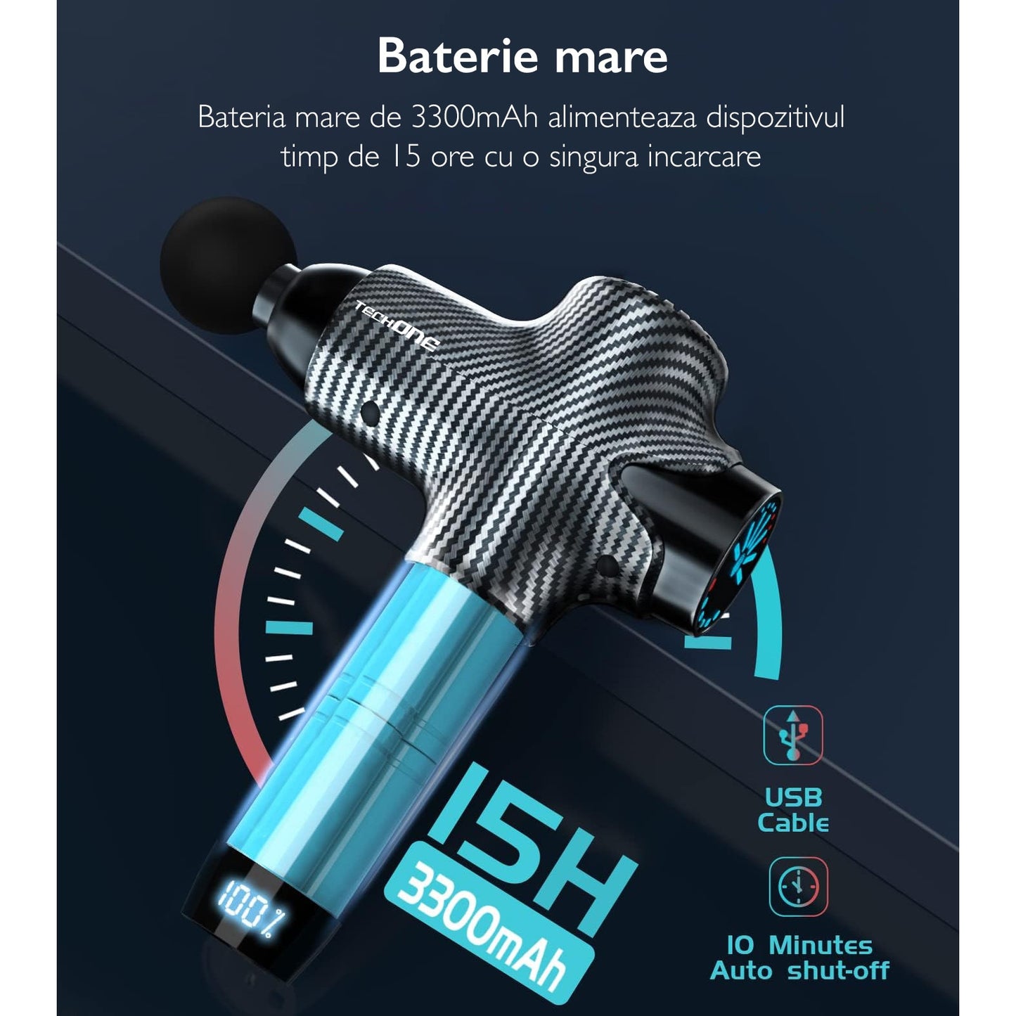 Aparat Pentru Masaj Profesional Tip Pistol Techone® Master Pro Y8