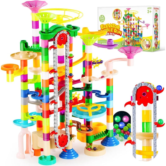 Set de Constructie cu Bile de Sticla Kidprotect® Marble SphereCraft, 236 de Piese