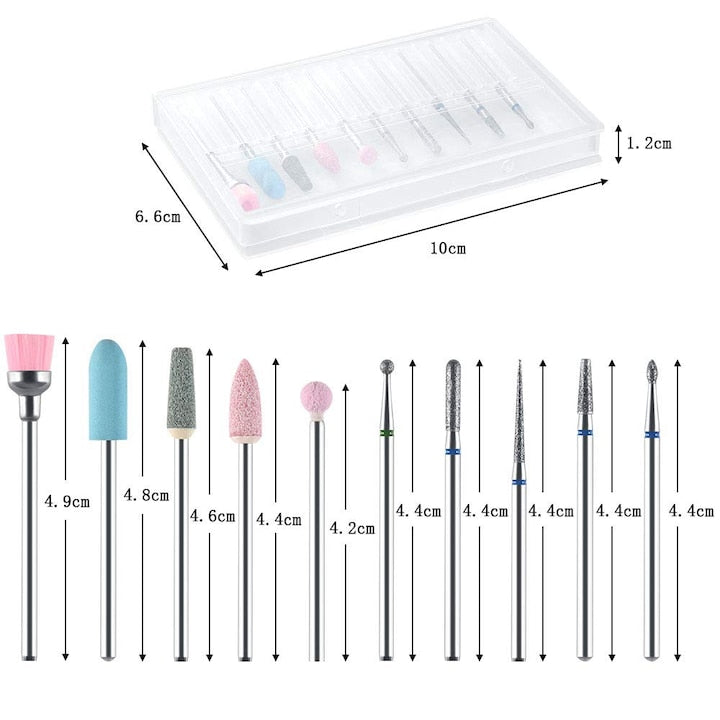 Set 10 Freze De Unghii De Schimb Horigen® Drill Set Max Tungsten