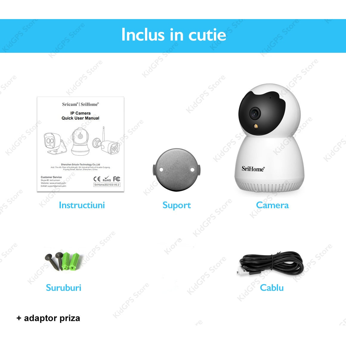 Camera de supraveghere WIFI SriHome® SH036 Plus+