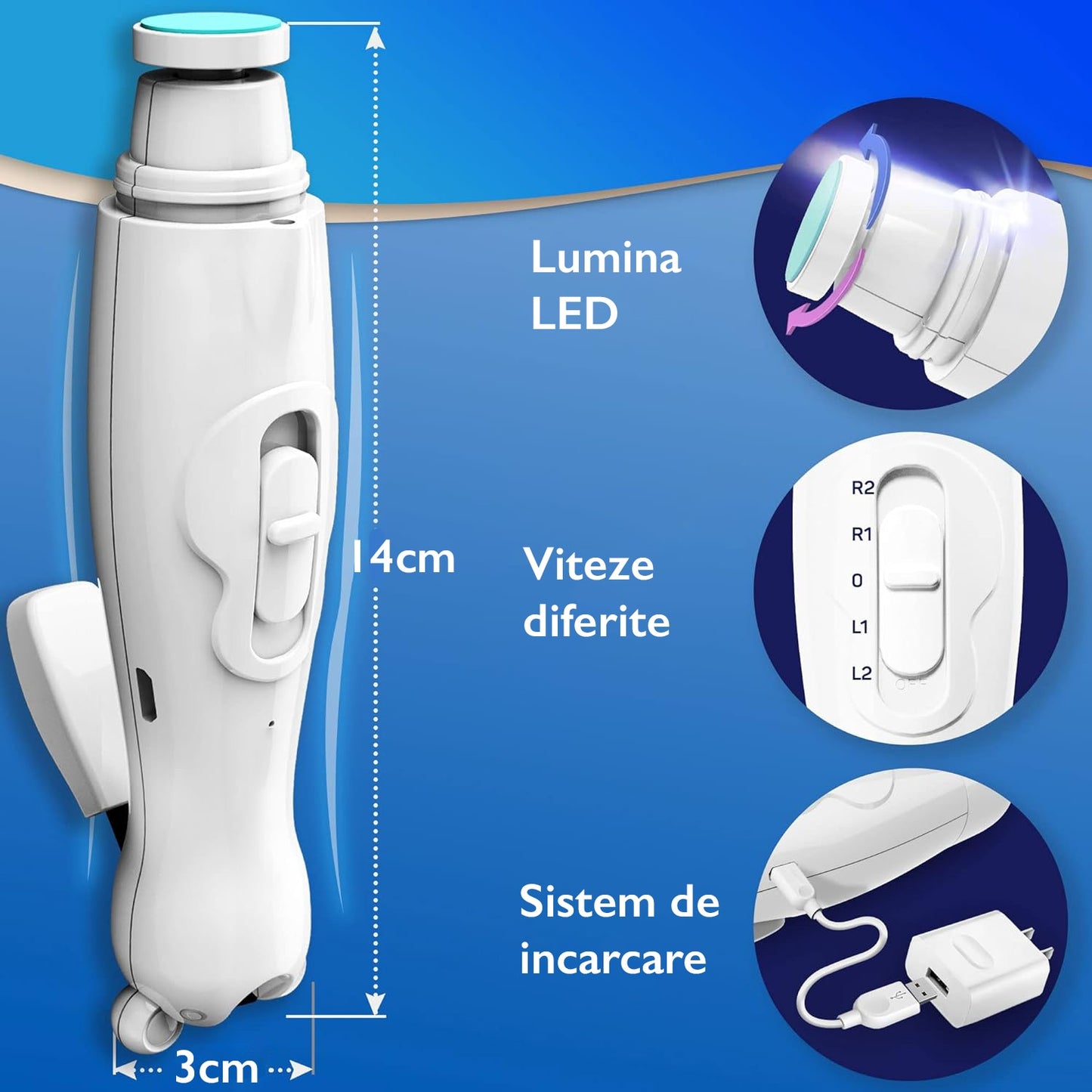 Pila Electrica Unghii Bebelusi si Clestisor Horigen® Easy Momy