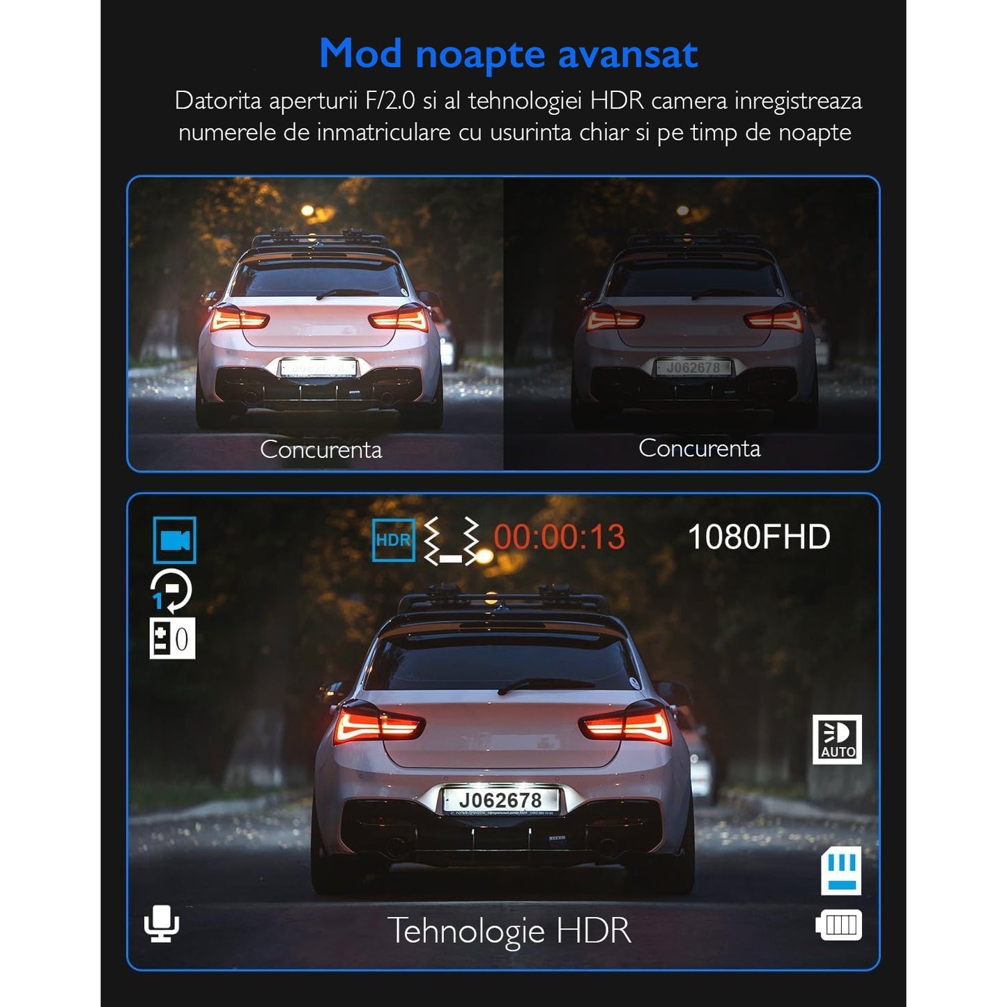 Camera Auto Tripla DVR Loosafe® Road Team Pro
