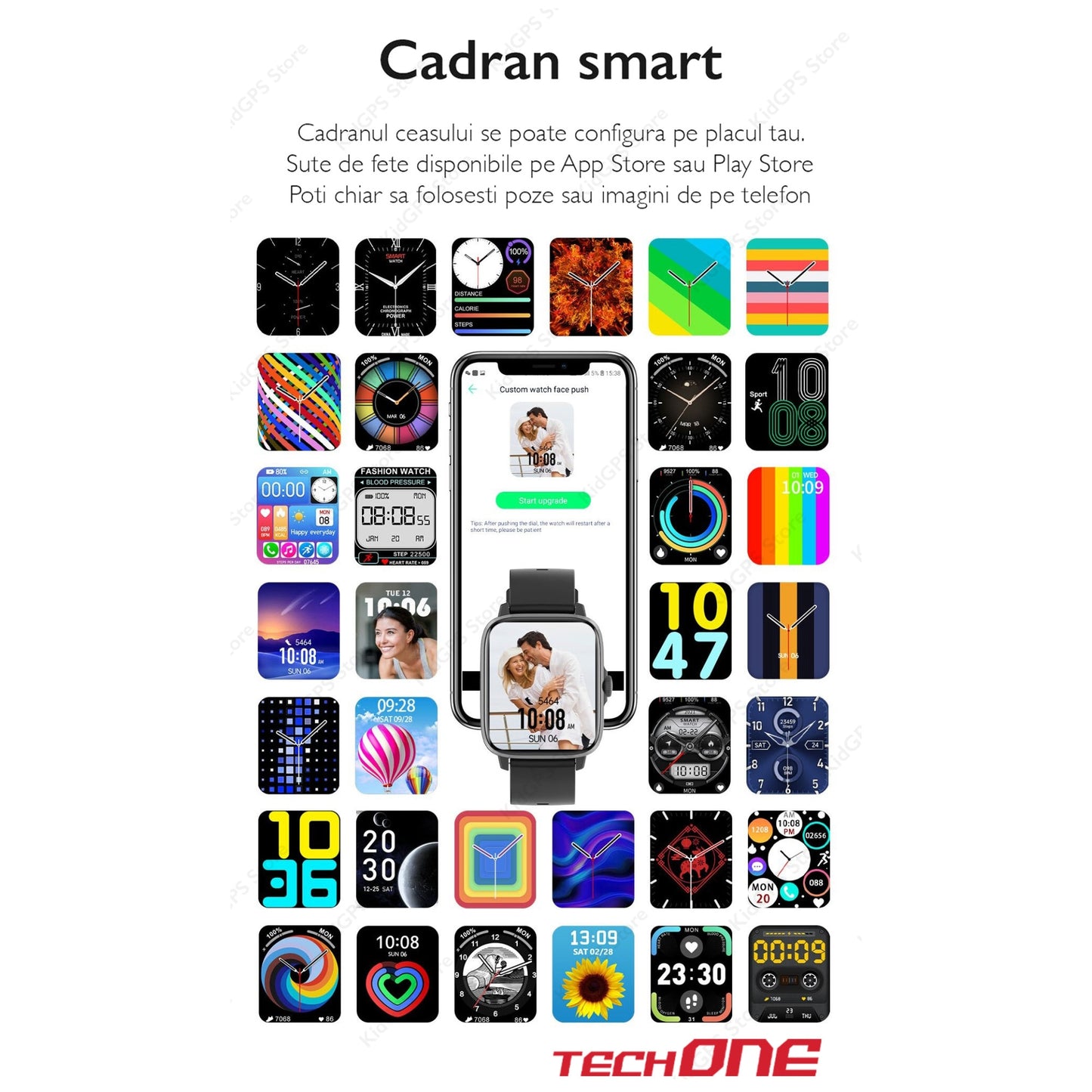 Ceas smartwatch femei TechONE® DT102, Gold