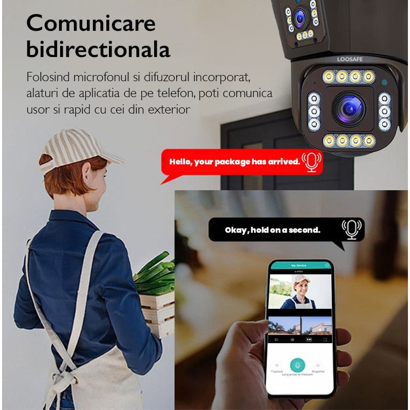 Camera de Supraveghere Tripla WIFI Loosafe® P30 Pro