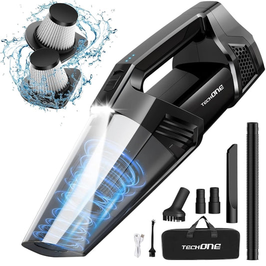 Aspirator de Mana Portabil Cu Acumulator Techone® DustJet Pro, Negru