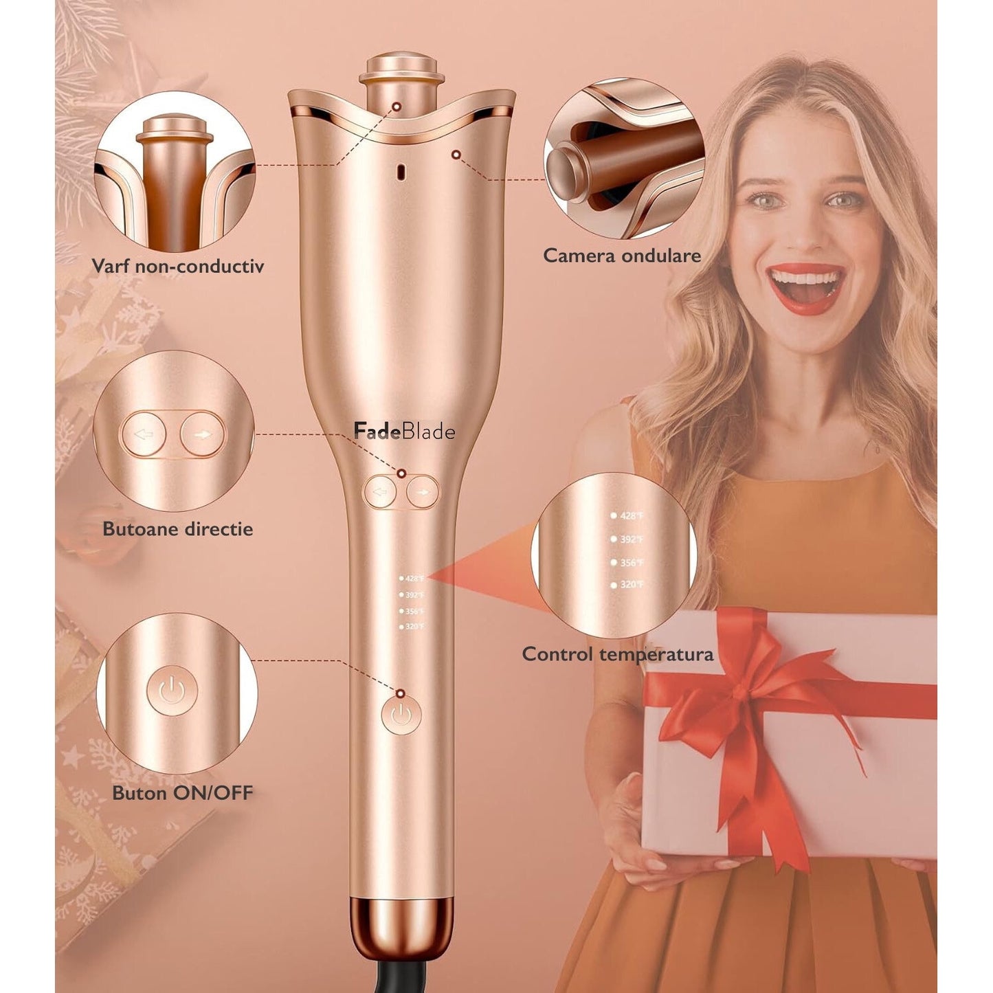 Ondulator Automat Par FadeBlade® CurlMaster Pro, Gold