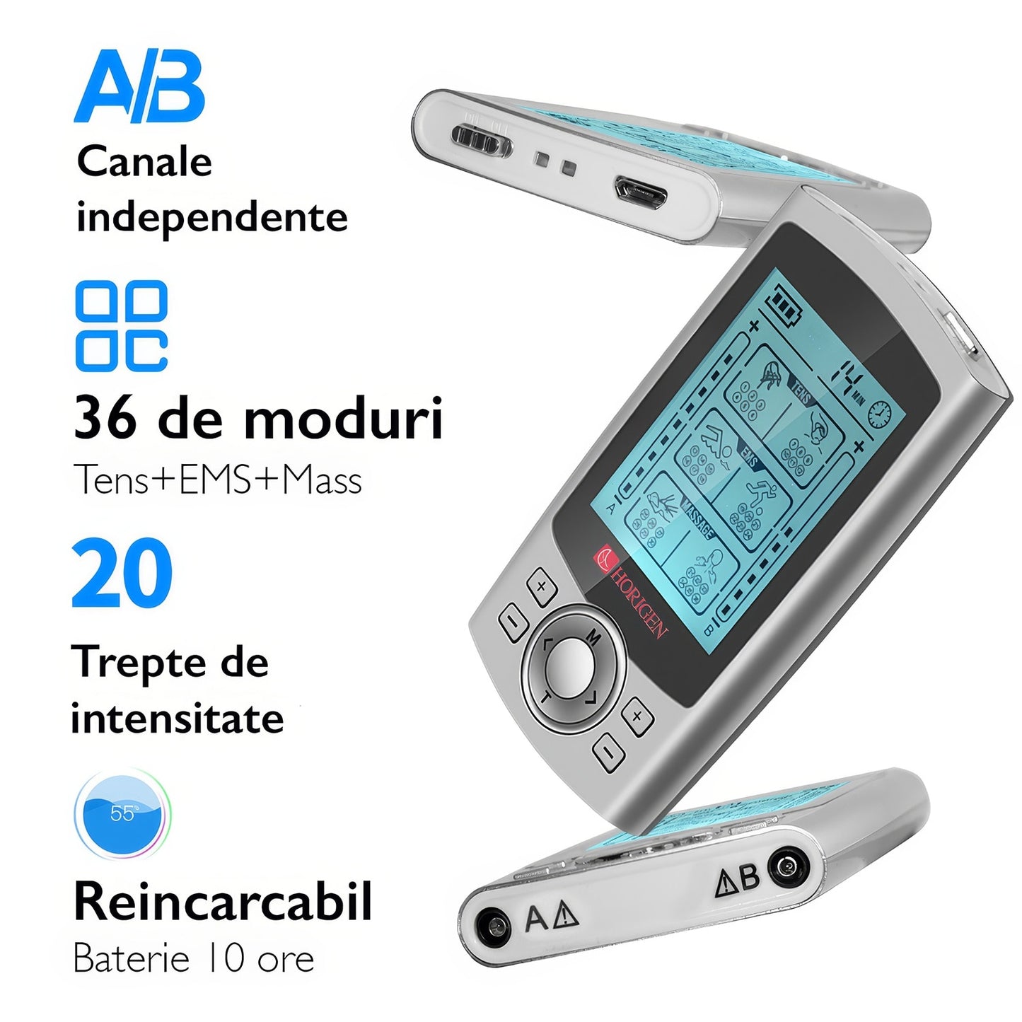 Aparat De Masaj Cu Electrostimulare / Fizioterapie Horigen® VitaFlex EMS