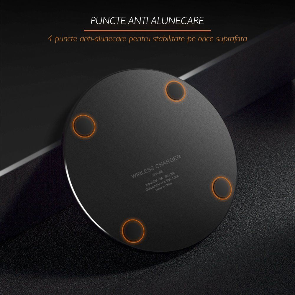 Incarcator wireless de birou rotund Loowoko™ X9