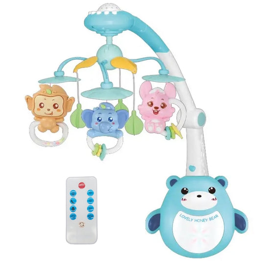 Carusel muzical patut bebelusi Kidprotect® Dream World, Albastru
