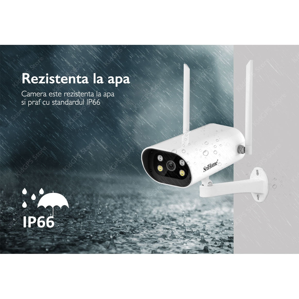Camera de supraveghere 4MP, WIFI SriHome™ SH037 Pro interior/exterior